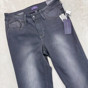 NYDJ Jeans Women's 4 Marilyn‎ Straight Faded Dark Gray Wash Lift Tuck Technology